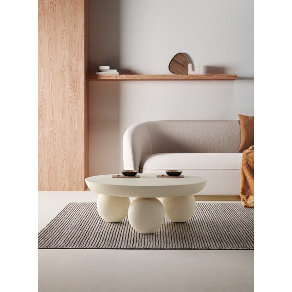Bēšs mango masīvkoka apaļš žurnālgaldiņš ø 90 cm Ailen – MOME-image-1
