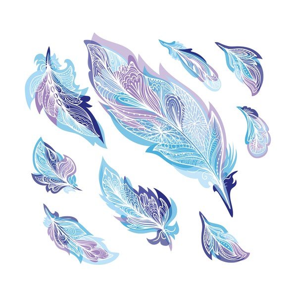 9 Ambiance Boho Feathers uzlīmju komplekts-image-2