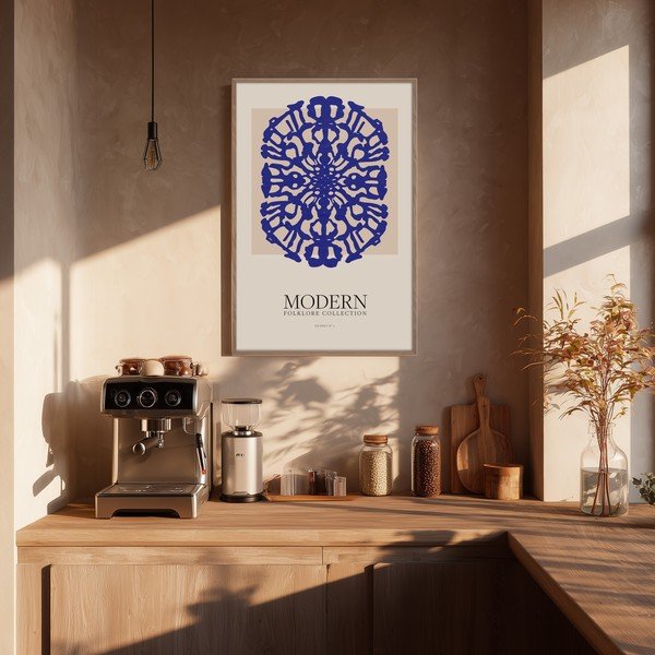 Drukāta glezna ar rāmi 60x90 cm Blue Folklore – Styler-image-1