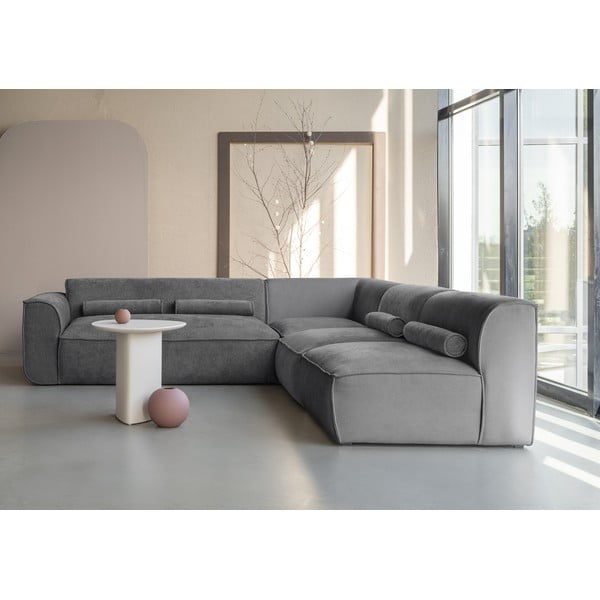 Pelēks stūra dīvāns (ar labo stūri) Flex Felix – Miuform-image-1