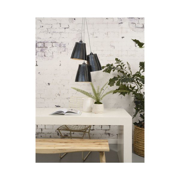 Melna pārstrādātu riepu piekaramā gaisma 3 spuldzēm Good&Mojo Amazon Recy-image-1