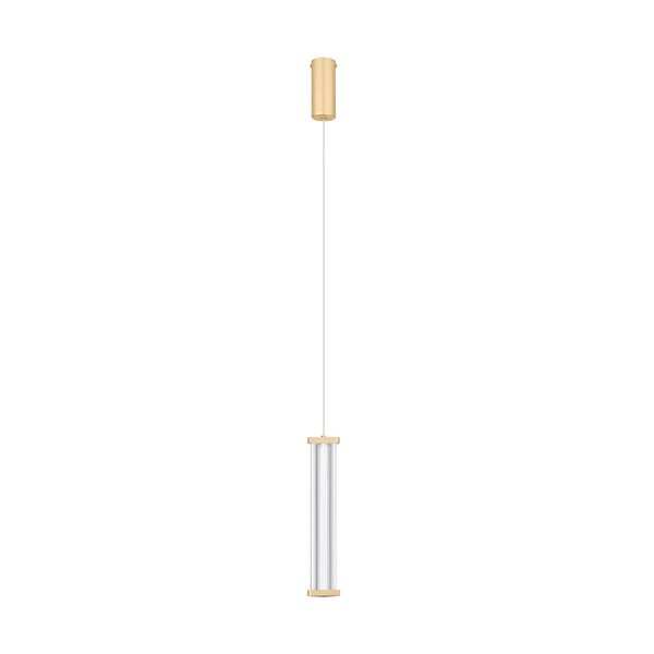 Matētas zelta krāsas metāla LED piekaramā lampa ar regulējamu spilgtumu ar akrila stikla abažūru ø 6 cm Pheme – Nova Luce