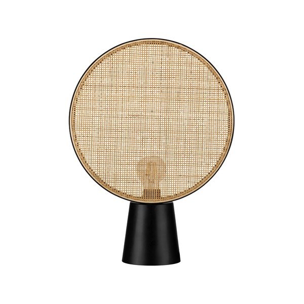 Matēti melna/dabīga toņa metāla galda lampa (augstums 48,5 cm) Tierra – Nova Luce