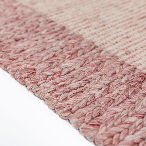 Gaiši rozā ar rokām darināts paklājs no vilnas maisījuma 120x170 cm Rue – Flair Rugs-image-2