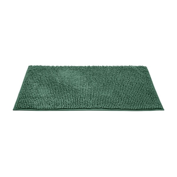 Tumši zaļš tekstila vannas istabas paklājs 50x80 cm Chenille – Allstar