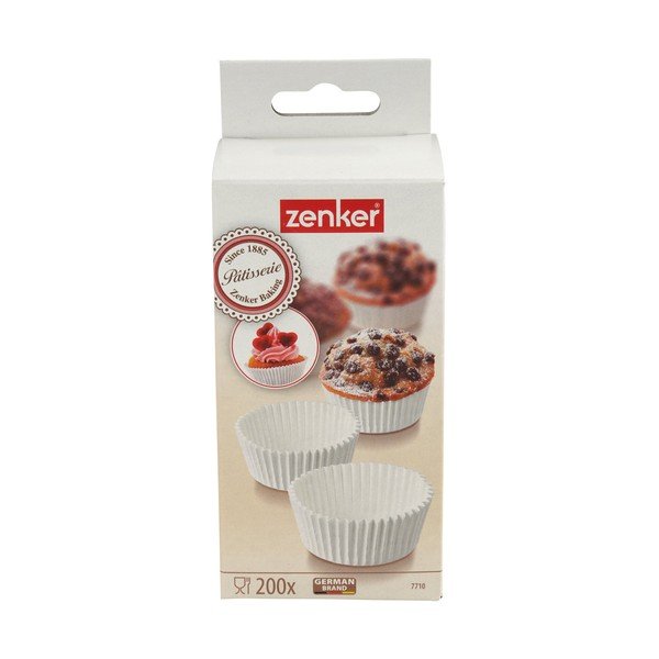 200 baltu papīra cepamo formiņu komplekts Zenker Muffin, ø 5 cm-image-1