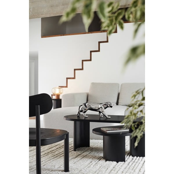 Melns žurnālgaldiņš ar oškoka imitāciju 120x50 cm Nori – Teulat-image-1