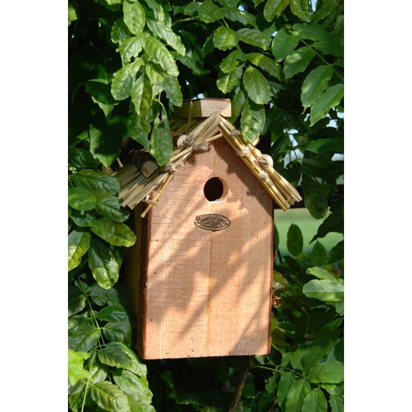 Putnu barotava no egles koka ar salmu jumtu Esschert Design Antik, augstums 27 cm-image-2