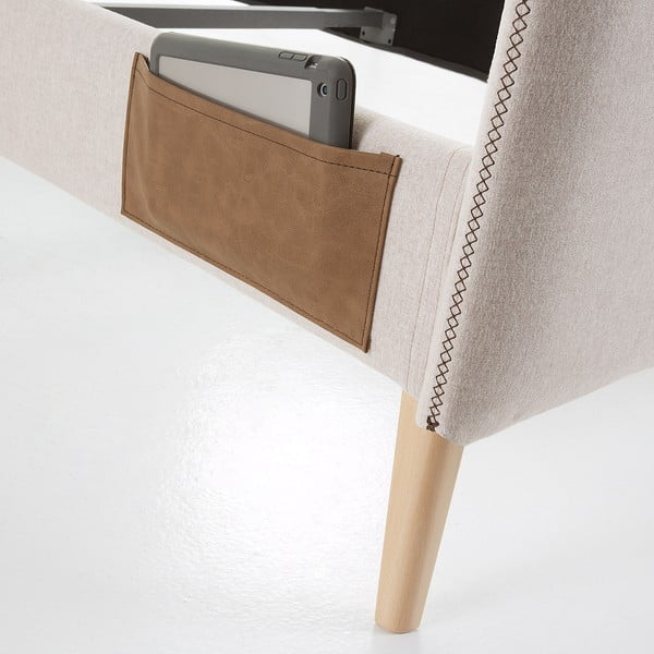 Bēša divguļamā gulta Kave Home Lydia, 160 x 200 cm-image-1