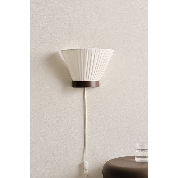 Balta/brūna tekstila sienas lampa ar vadu Alvar – Jotex-image-2