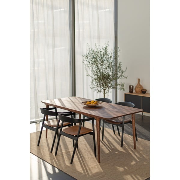 Valriekstkoka ēdamgalds 90x180 cm Fawn – Gazzda-image-2