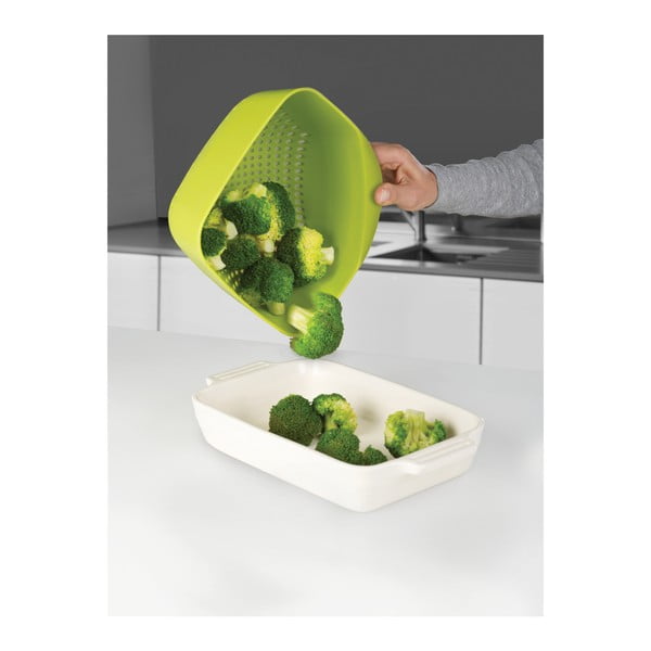 Liels zaļš kubveida siets Joseph Joseph Square Colander-image-2