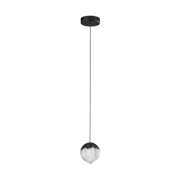 Matēti melna alumīnija LED piekaramā lampa ar regulējamu spilgtumu ar stikla abažūru ø 12 cm Alicia – Nova Luce