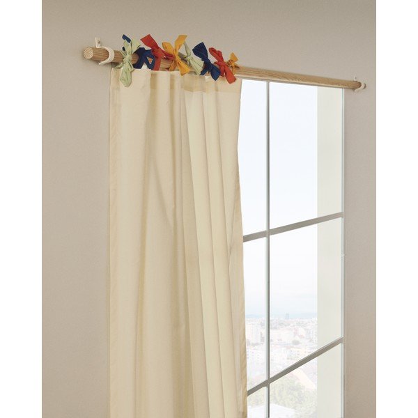 Krēmkrāsas kokvilnas bērnu aizkars 135x270 cm Zelda – Kave Home-image-1