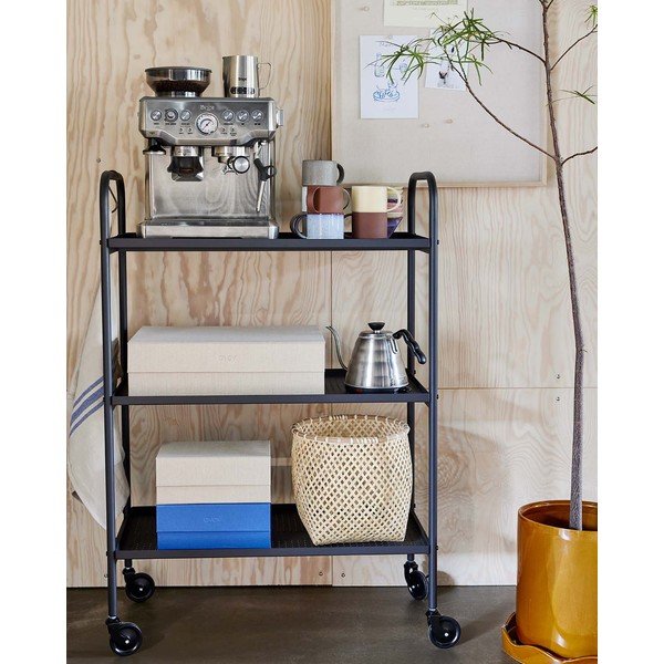Tērauda servēšanas galdiņš uz riteņiem 37,5x75 cm Maki – OYOY Living Design-image-1
