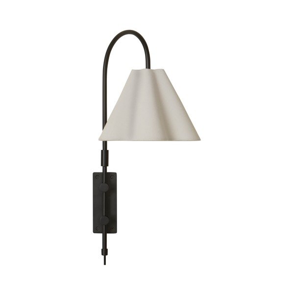 Melna/bēša tekstila sienas lampa ar saliekamu konstrukciju ar vadu Francis – Jotex