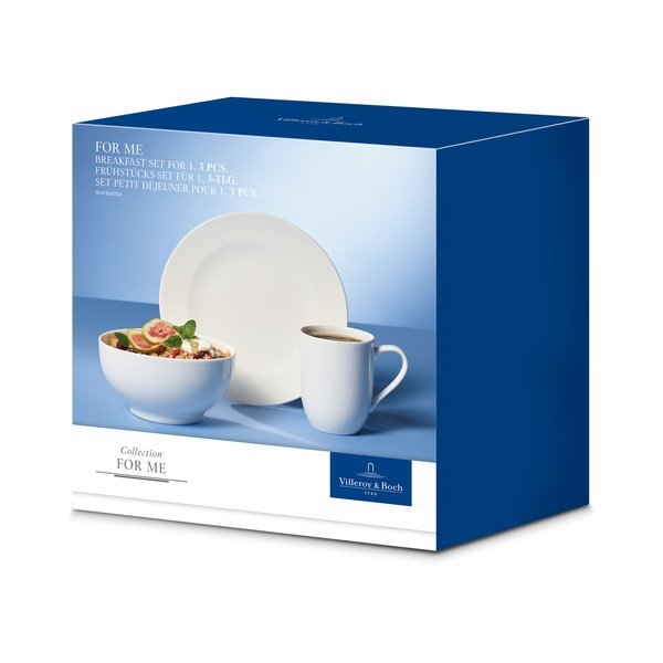 Villeroy & Boch For Me porcelāna brokastu bļodas, šķīvja un krūzes komplekts-image-3