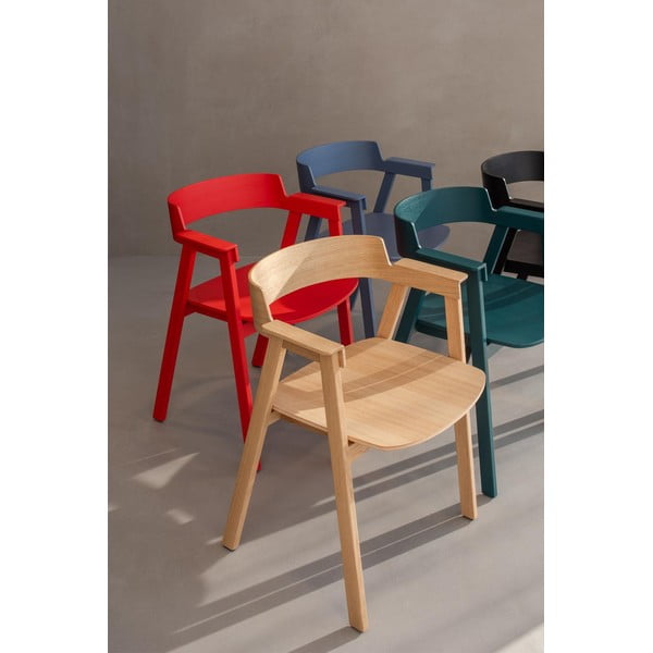 Melns ozola masīvkoka pusdienu krēsls ar roku balstiem Flip – Gazzda-image-4