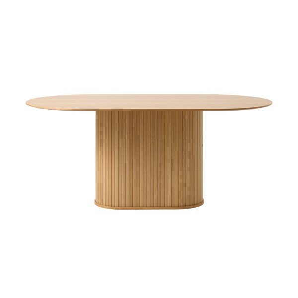Ēdamgalds ar ozolkoka imitācijas galda virsmu 95x180 cm Nola – Unique Furniture-image-4