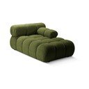 Zaļa modulārā dīvāna daļa no buklē auduma (ar labo stūri) Bellis – Micadoni Home