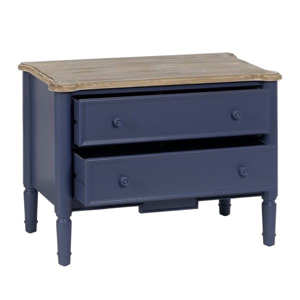 Zila egles masīvkoka zema kumode 80x60 cm – Ixia-image-2