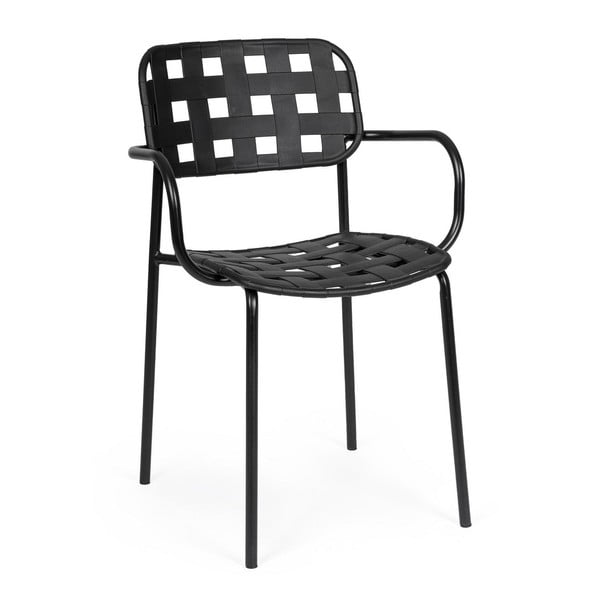 Melni metāla dārza krēsli (4 gab.) Clover – Bizzotto