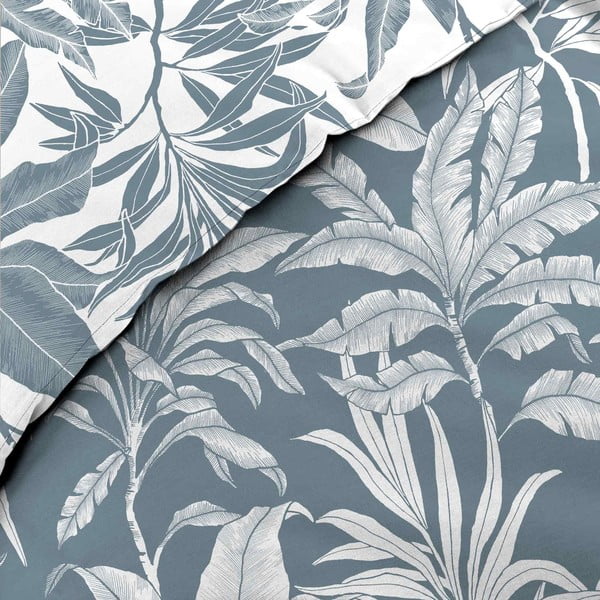 Balta/zila divguļamā kokvilnas gultas veļa 240x220 cm Hera – douceur d'intérieur-image-3