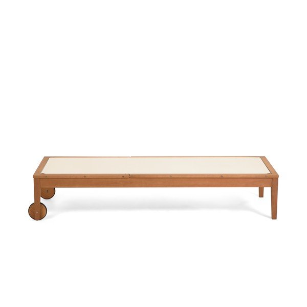 Bēšs masīvkoka regulējams dārza zvilnis Caterin – Kave Home-image-3