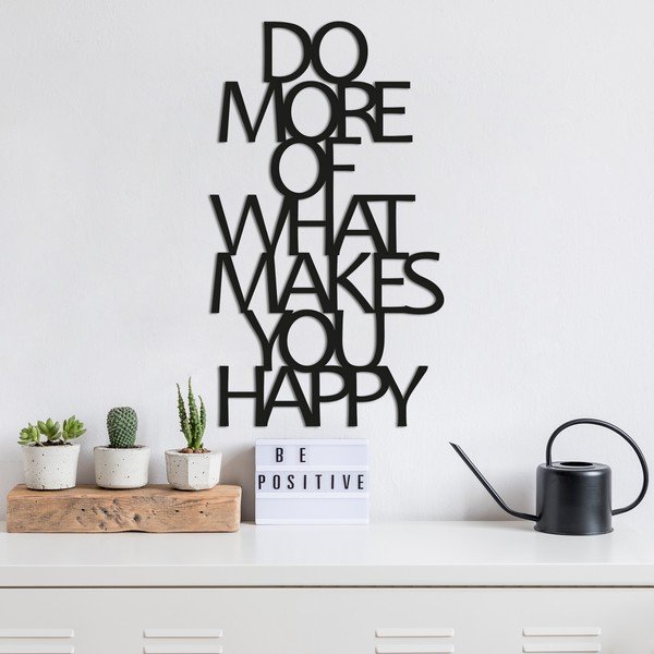 Melns sienas dekors Wallity Happy-image-1