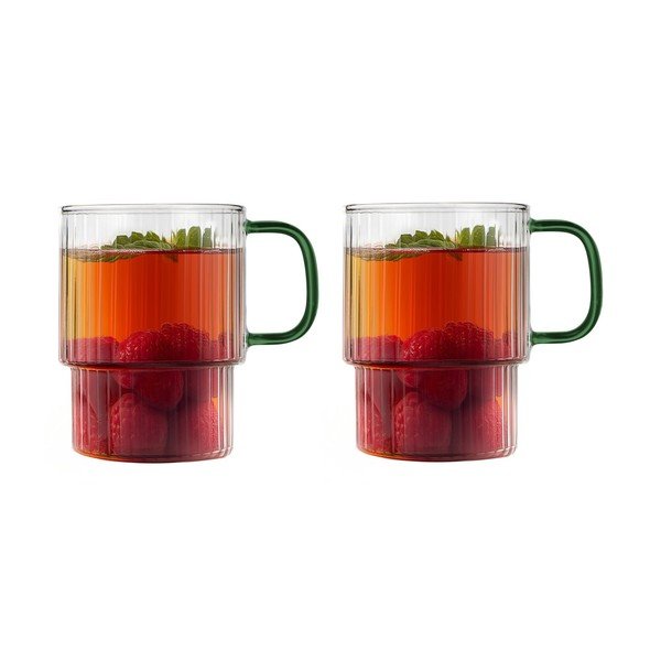 Zaļas kapučīno stikla krūzes (2 gab.) 350 ml Livio – Vialli Design