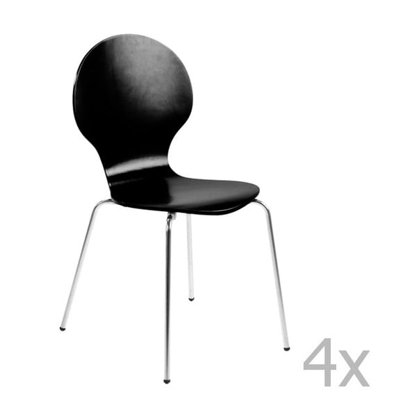 4 melnu ēdamistabas krēslu komplekts Actona Marcus
