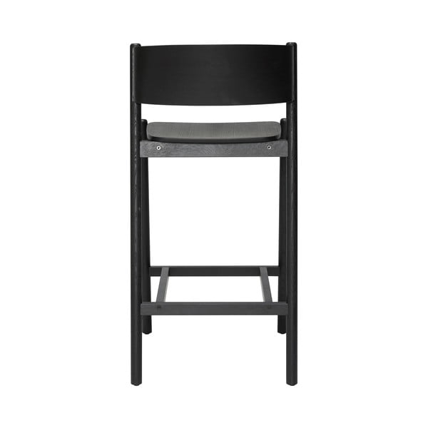 Melns bāra krēsls ar ozolkoka imitāciju (sēdekļa augstums 75 cm) Oblique – Hübsch-image-3