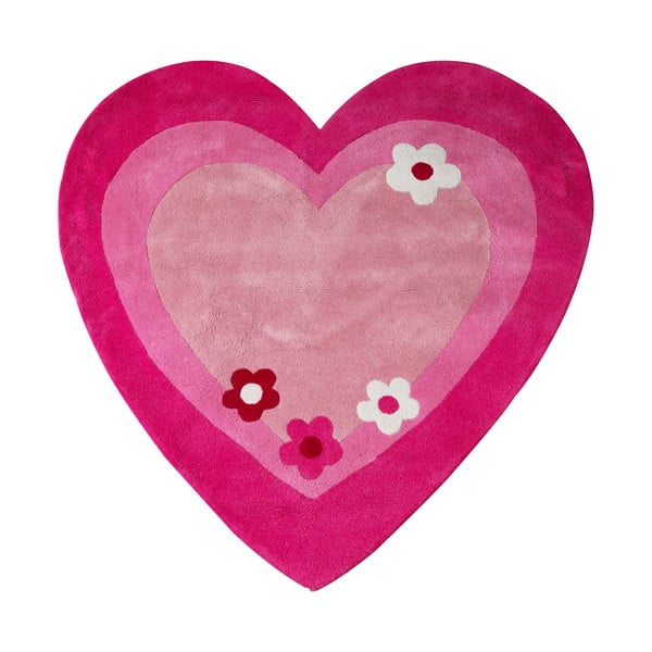 Rozā bērnu paklājs 100x100 cm Love Heart – Premier Housewares