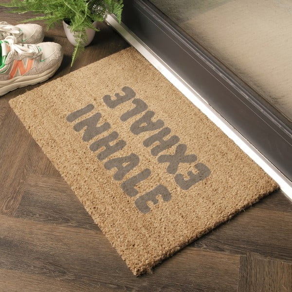 Kokosšķiedras kājslauķis 60x90 cm Inhale Exhale – Artsy Doormats-image-1