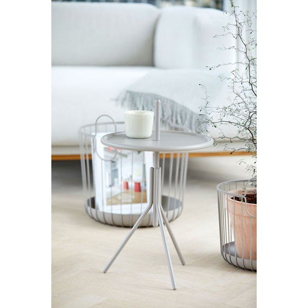 Pelēks metāla sānu galdiņš Zone Inu, ø 33,8 cm-image-1