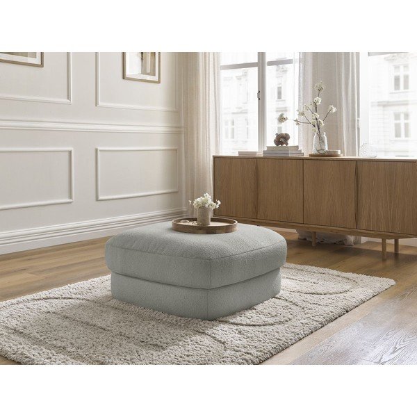 Gaiši pelēks kāju soliņš no buklē auduma Leonore – Bobochic Paris-image-3