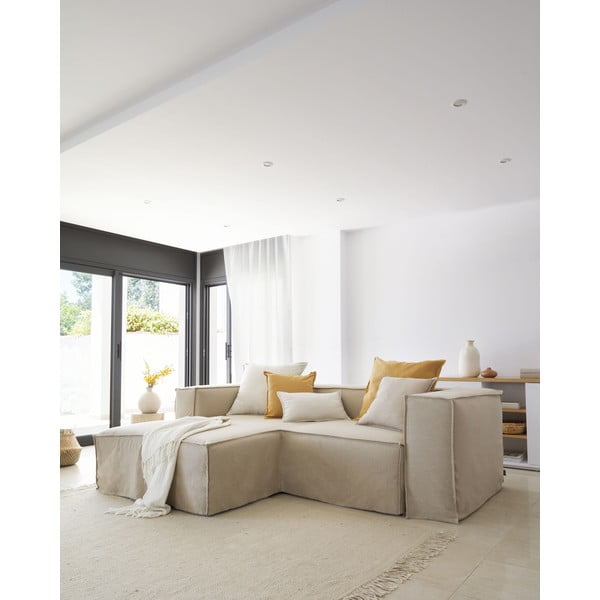 Spilvendrāna no lina maisījuma 45x45 cm Blok – Kave Home-image-4