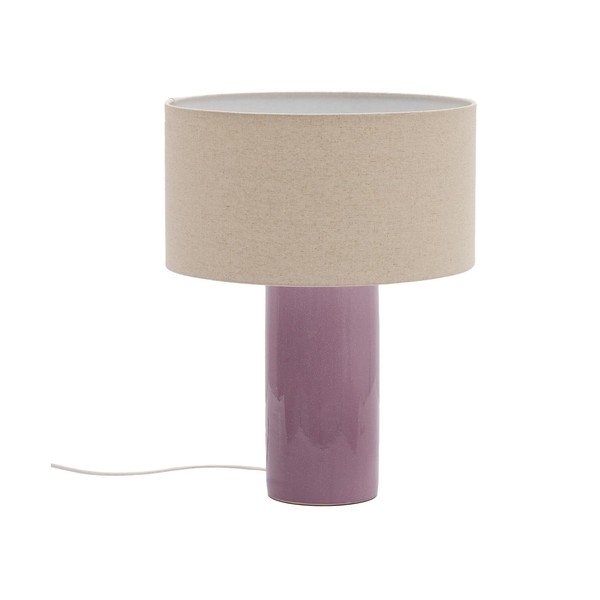 Violeta/bēša galda lampa ar auduma abažūru (augstums 52 cm) Toneric – Kave Home