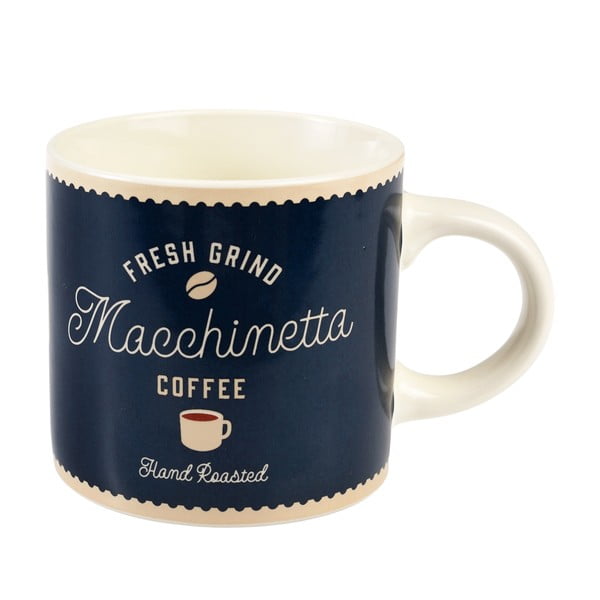 Tumši zila/krēmkrāsas keramikas krūze 350 ml Macchinetta – Rex London-image-2