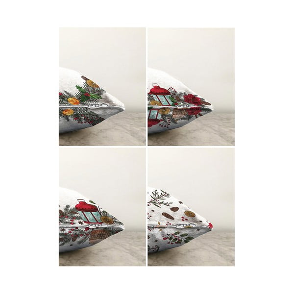 Ziemassvētku spilvendrānu komplekts (4 gab.) 55x55 cm Merry Christmas - Mila Home-image-1
