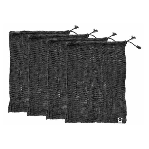 Melni pārstrādātas kokvilnas maisiņi (4 gab.) Ladelle Eco, 30 x 40 cm