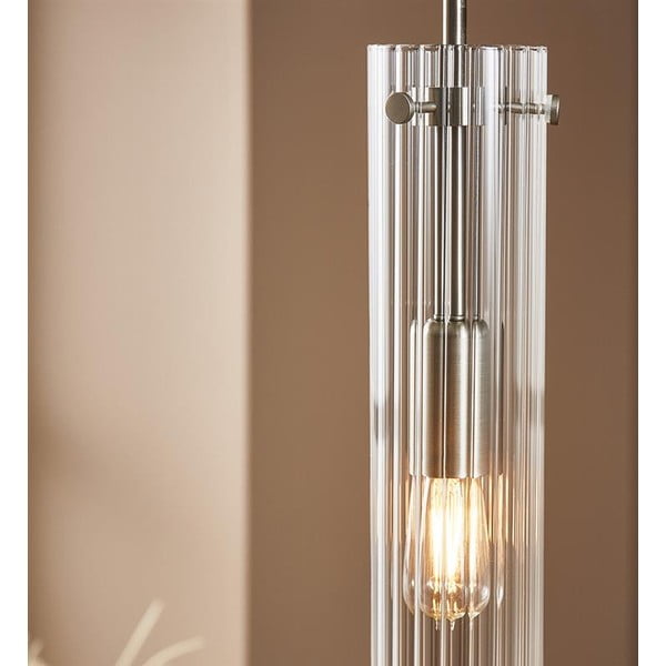 Sudraba krāsas piekaramā lampa ar stikla abažūru Tubo – Markslöjd-image-3