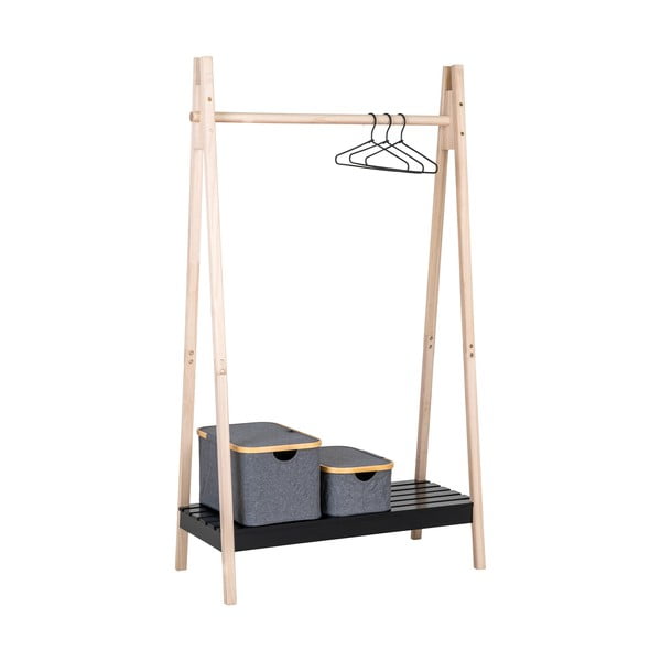 Melns masīvkoka drēbju statīvs pavlovnia Torino – House Nordic-image-1