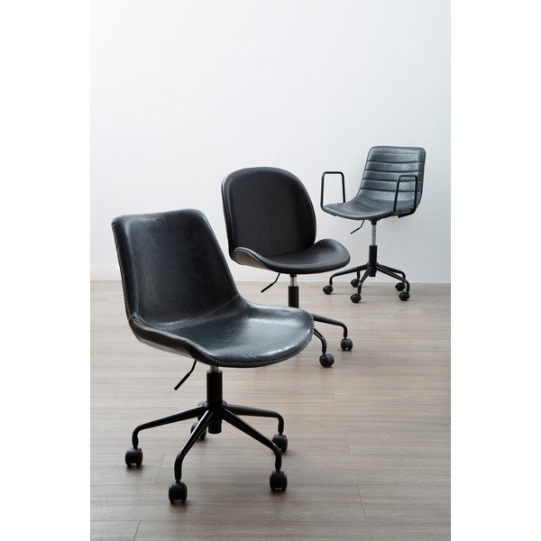 Melns mākslīgās ādas biroja krēsls Clinton – Premier Housewares-image-3