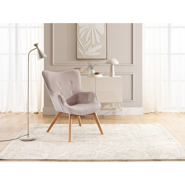 Gaiši rozā velveta atpūtas krēsls Niko – Ropez-image-4