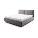 Tumši pelēka polsterēta divvietīga gulta ar veļas kasti ar redelēm 180x200 cm Atesio – Meise Möbel