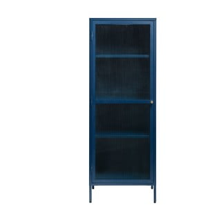 Zila metāla vitrīna Unique Furniture Bronco, augstums 160 cm