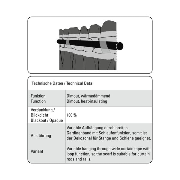 Bēšs žakarda gaismu necaurlaidīgs/siltumizolējošs aizkars 140x245 cm Ornament – Sehlbach-image-2