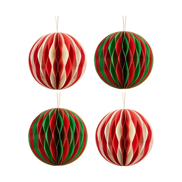 Papīra Ziemassvētku eglītes rotājumi (4 gab.) Honeycomb Balls – Sass & Belle