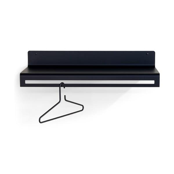 Melns metāla sienas pakaramais ar plauktu 78 cm Sway – Spinder Design-image-4